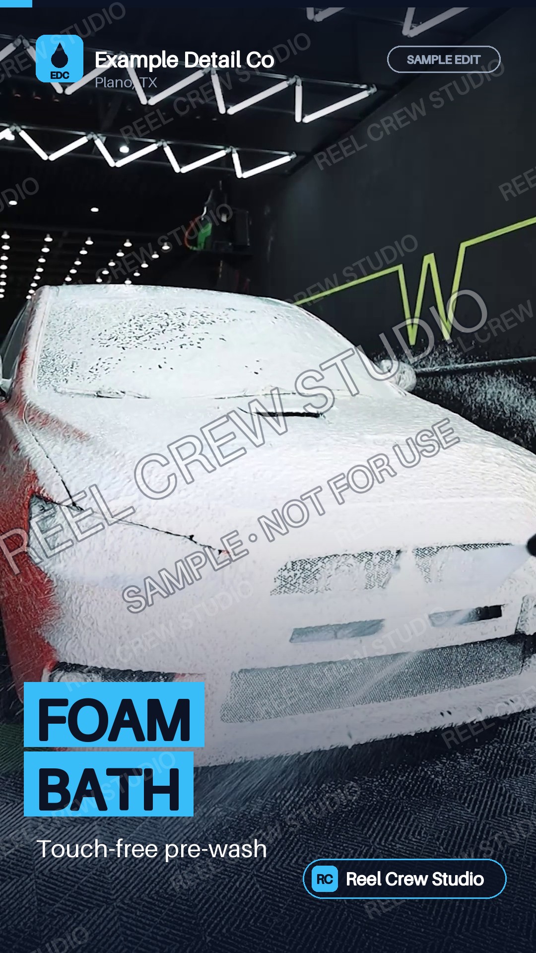 Watermarked Reel Crew Studio detailing demonstration